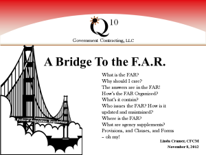 Bridging the FAR_Nov 2012